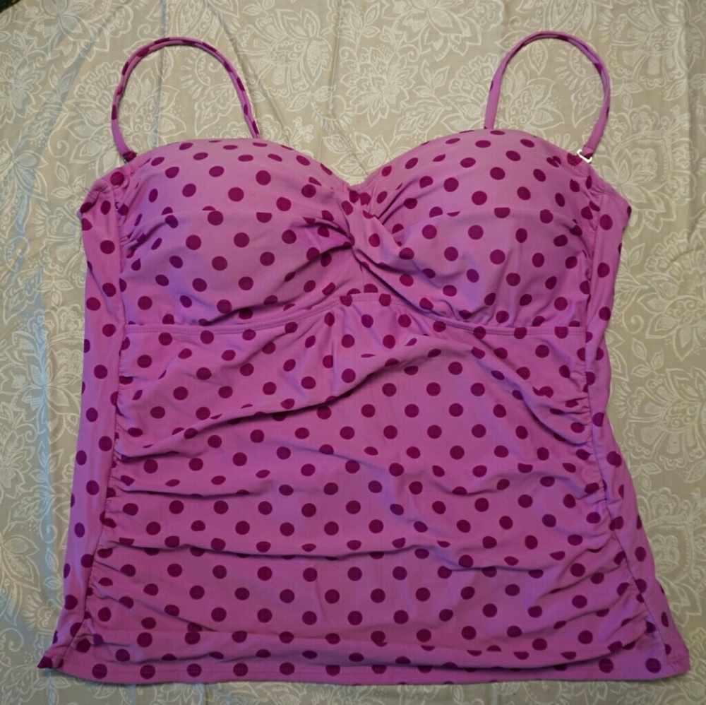 Slightly Used Pink Polka Dot Swim Top